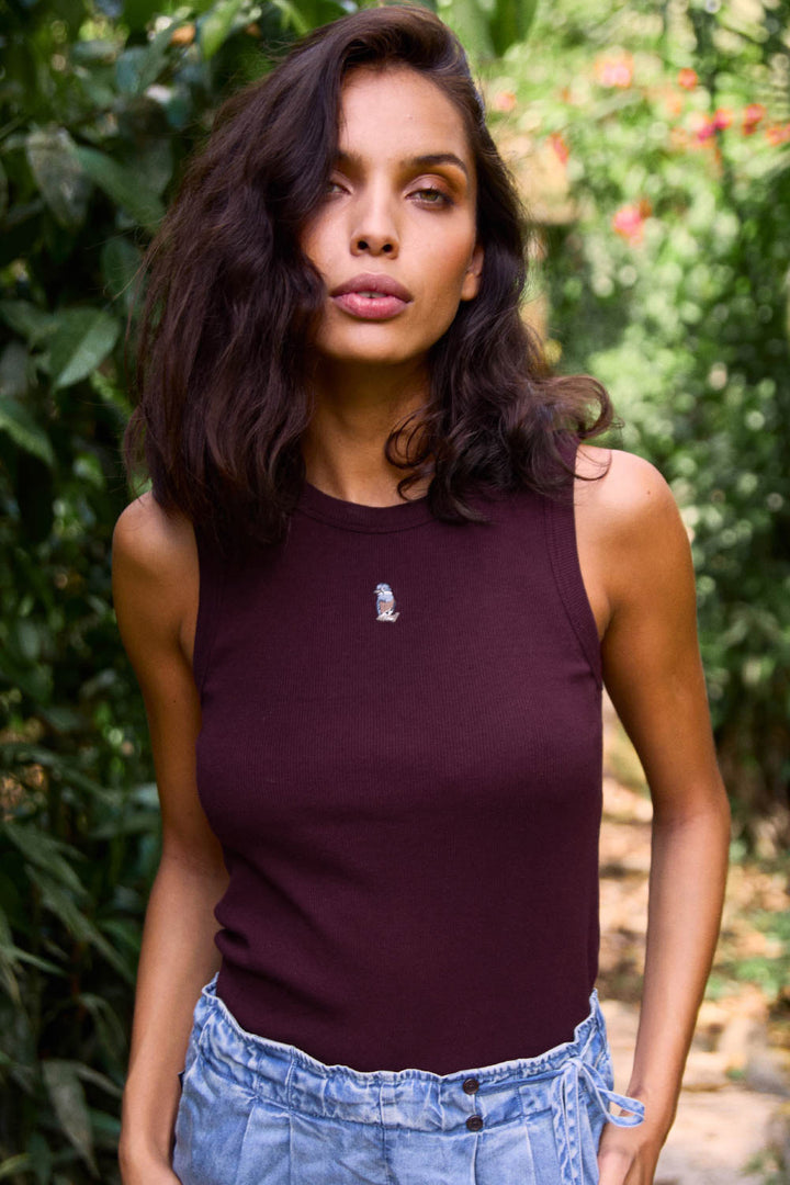 Polera Popy Orgánica Burdeo Mujer