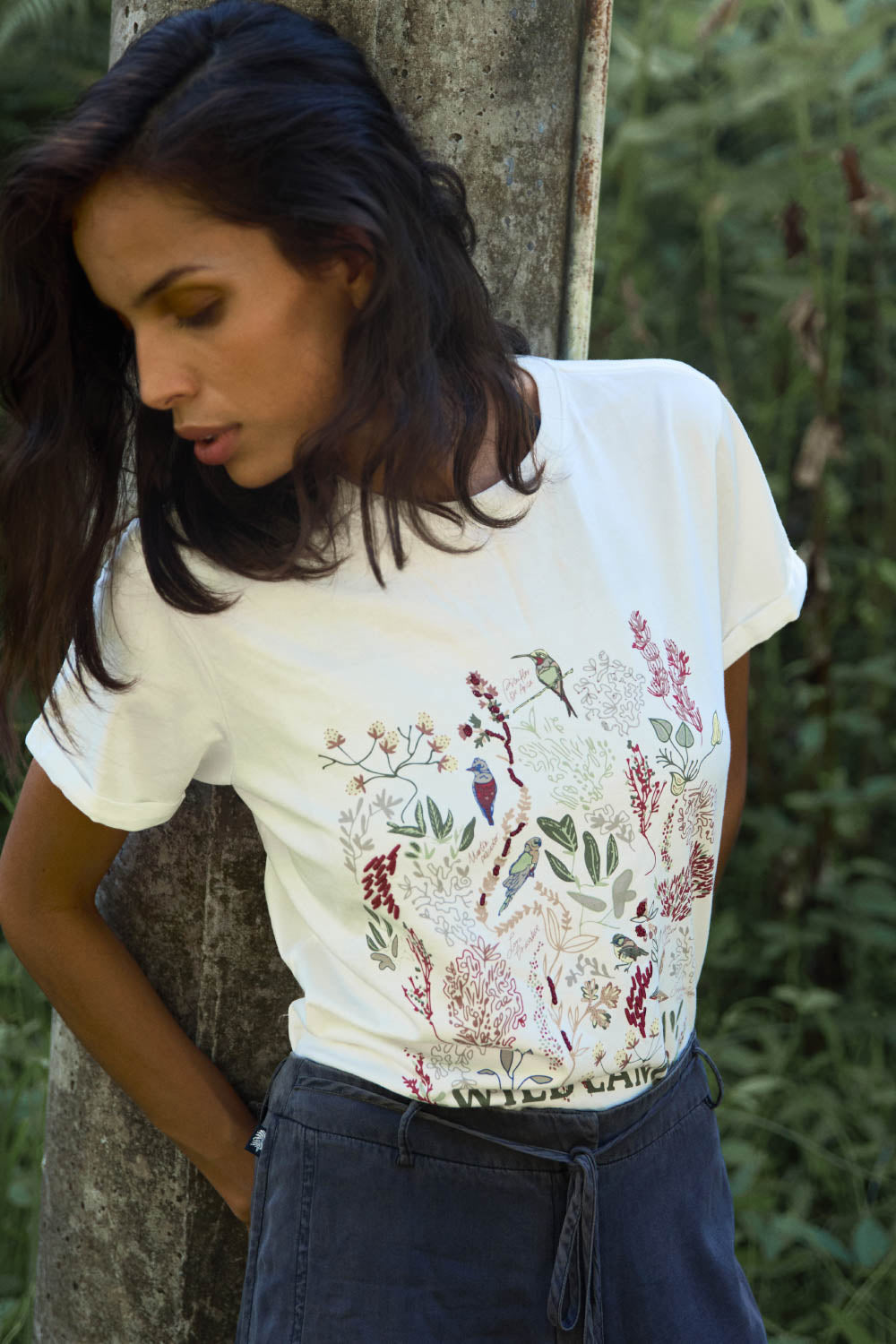 Polera Mira Orgánica Blanca Mujer