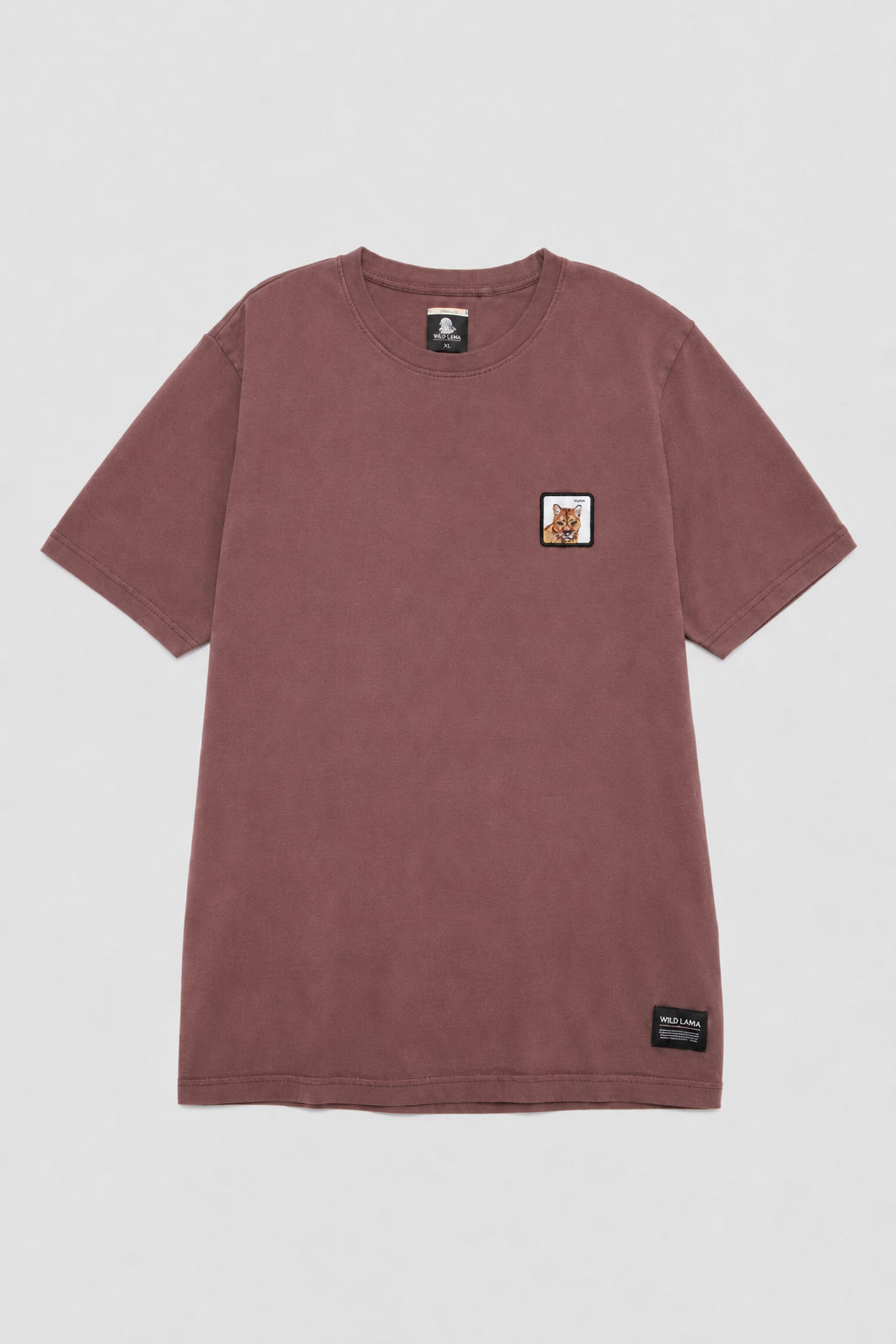 Polera Bat Parche Orgánica Burdeo Puma Hombre