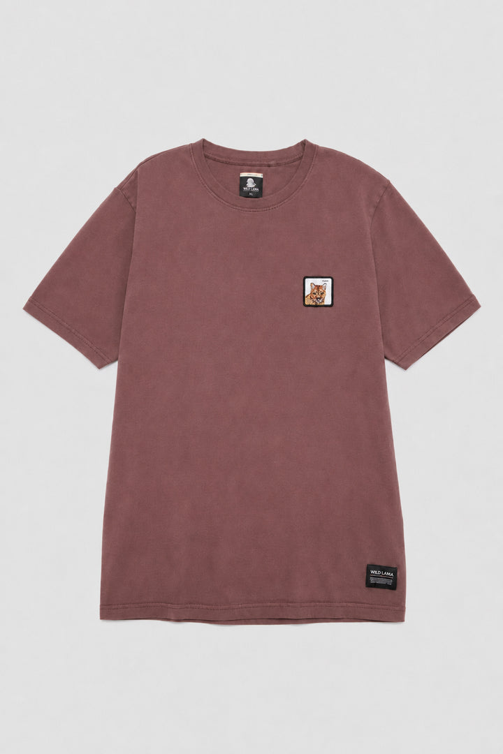 Polera Bat Parche Orgánica Burdeo Puma Hombre