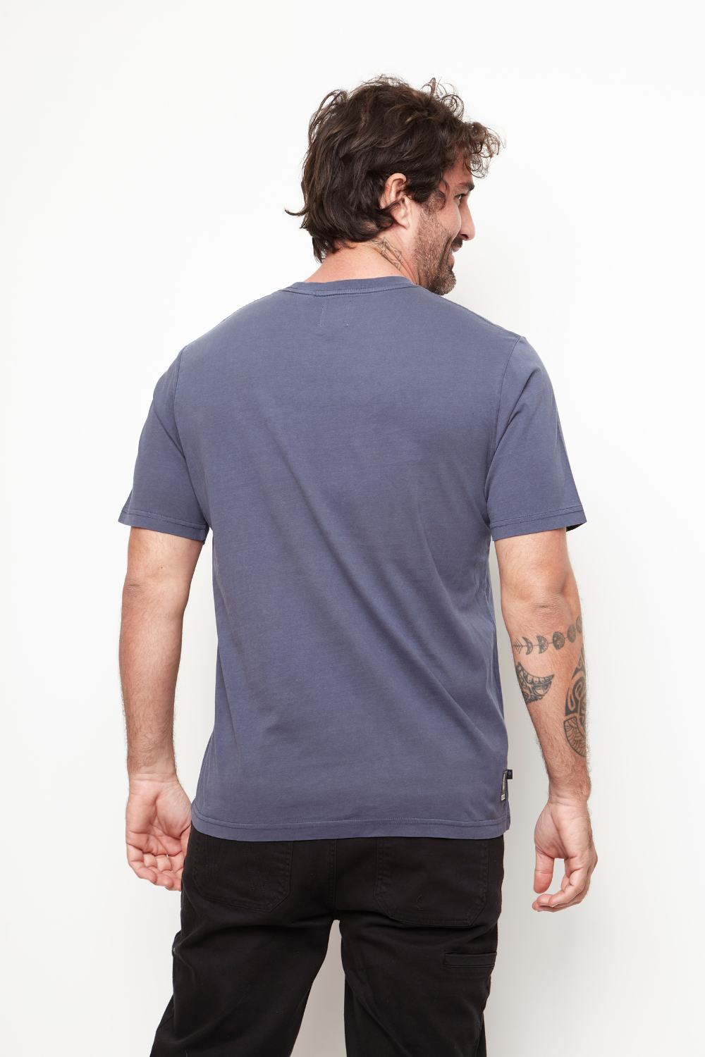 Polera Bat Orgánica Azul Hombre