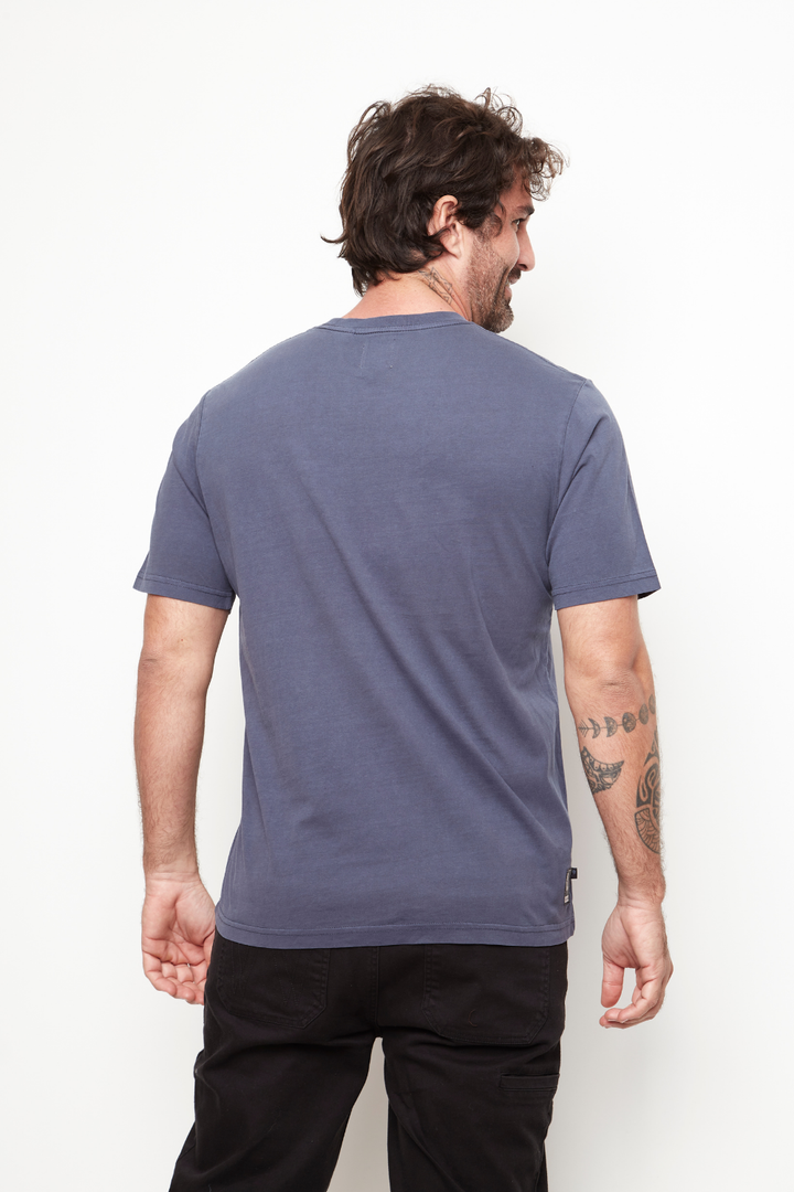 Polera Bat Orgánica Azul Hombre