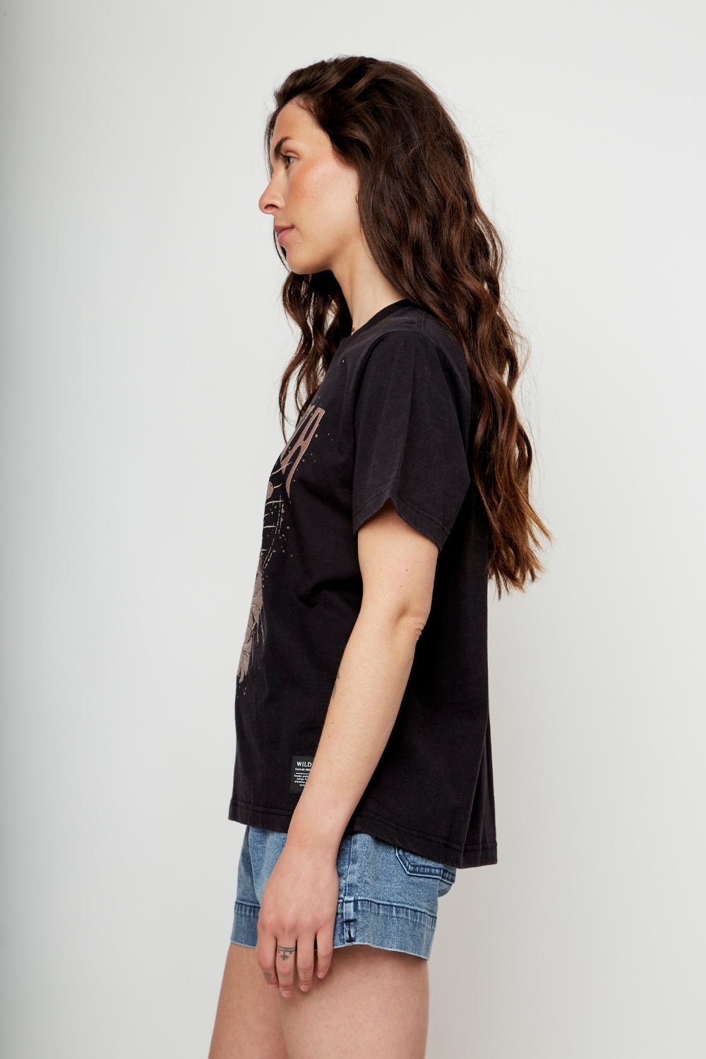 Polera Genovesa Orgánica Negra Tigre Mujer