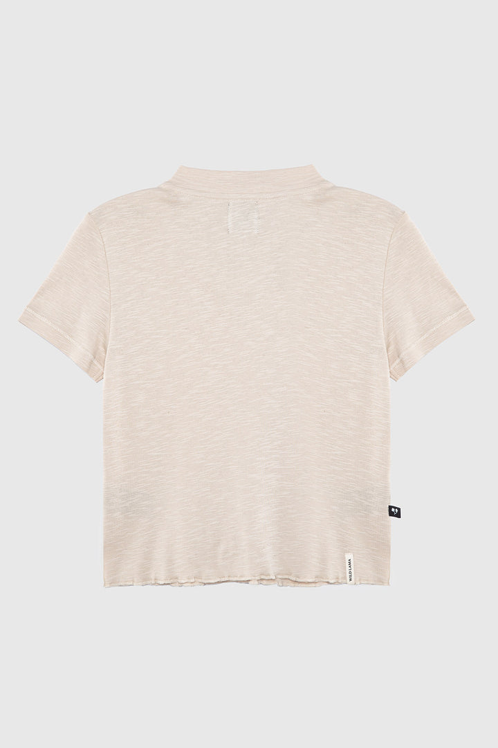 Polera Hilia Orgánica Beige Mujer