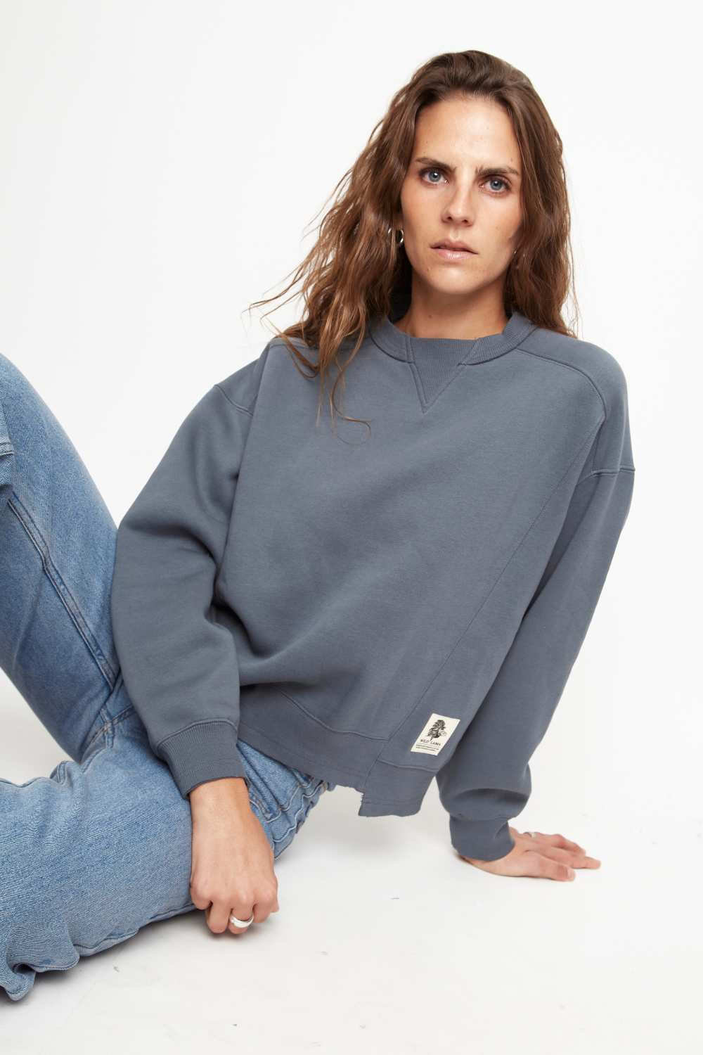 Polerón Torino Orgánico Azul Mujer