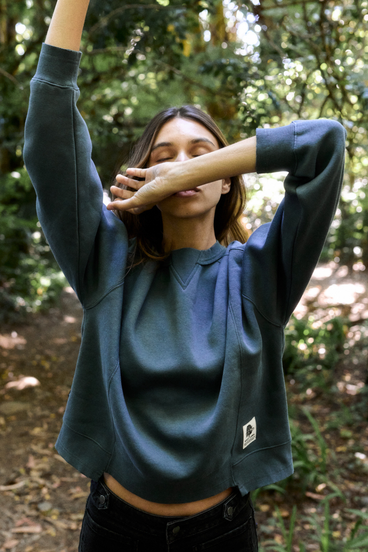 Polerón Torino Orgánico Azul Mujer