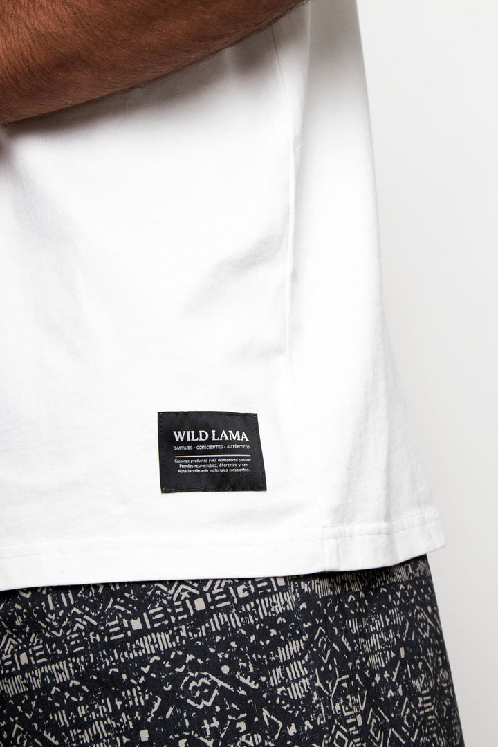 Polera Bat Orgánica Blanca Hombre