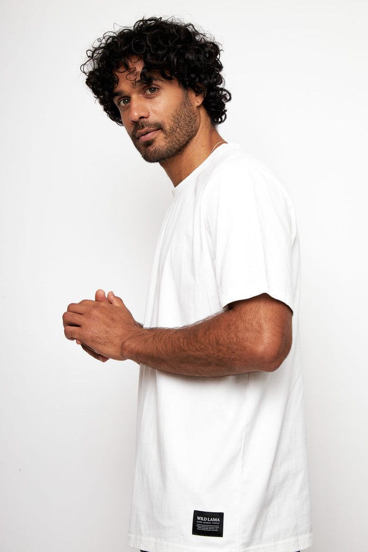 Polera Bat Orgánica Blanca Hombre