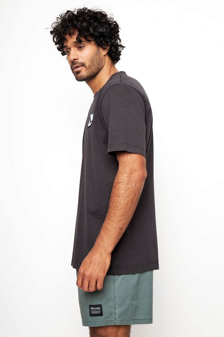 Polera Bat Parche Orgánica Negra Cóndor Hombre
