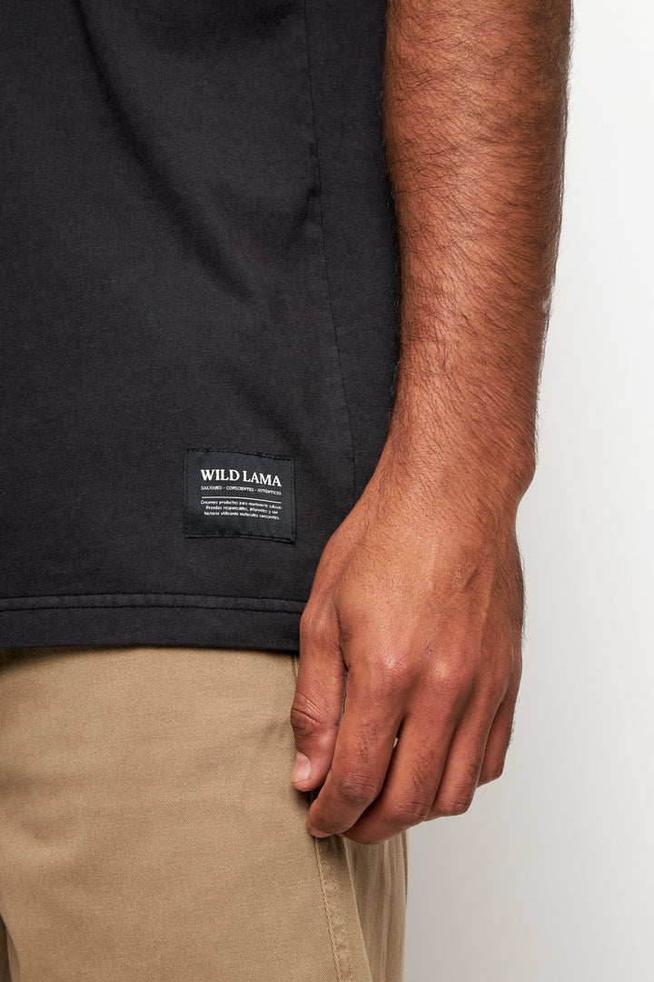 Polera Bat Orgánica Negra Hombre