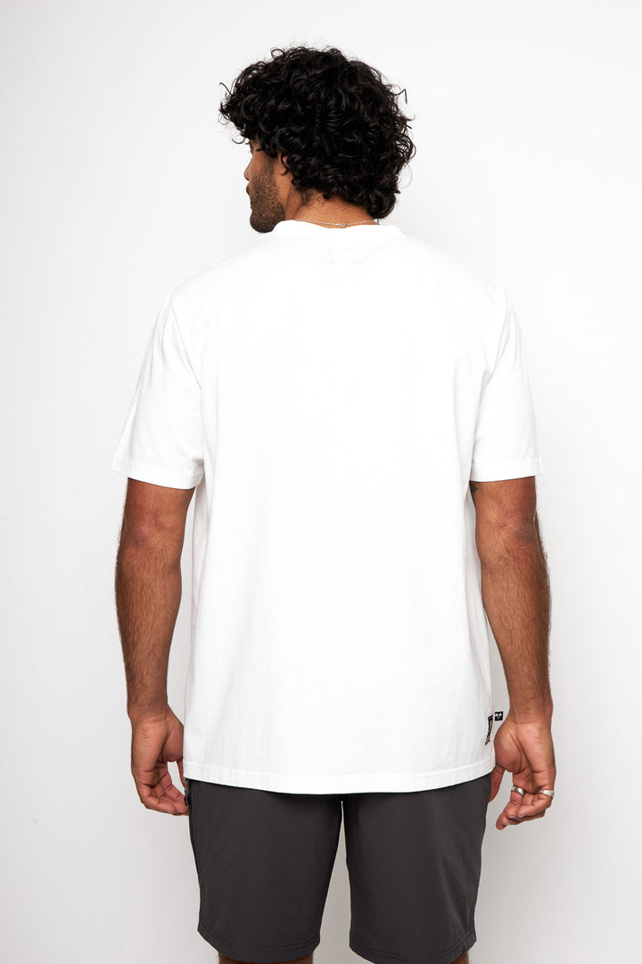 Polera Bat Parche Orgánica Zorro Blanco Hombre