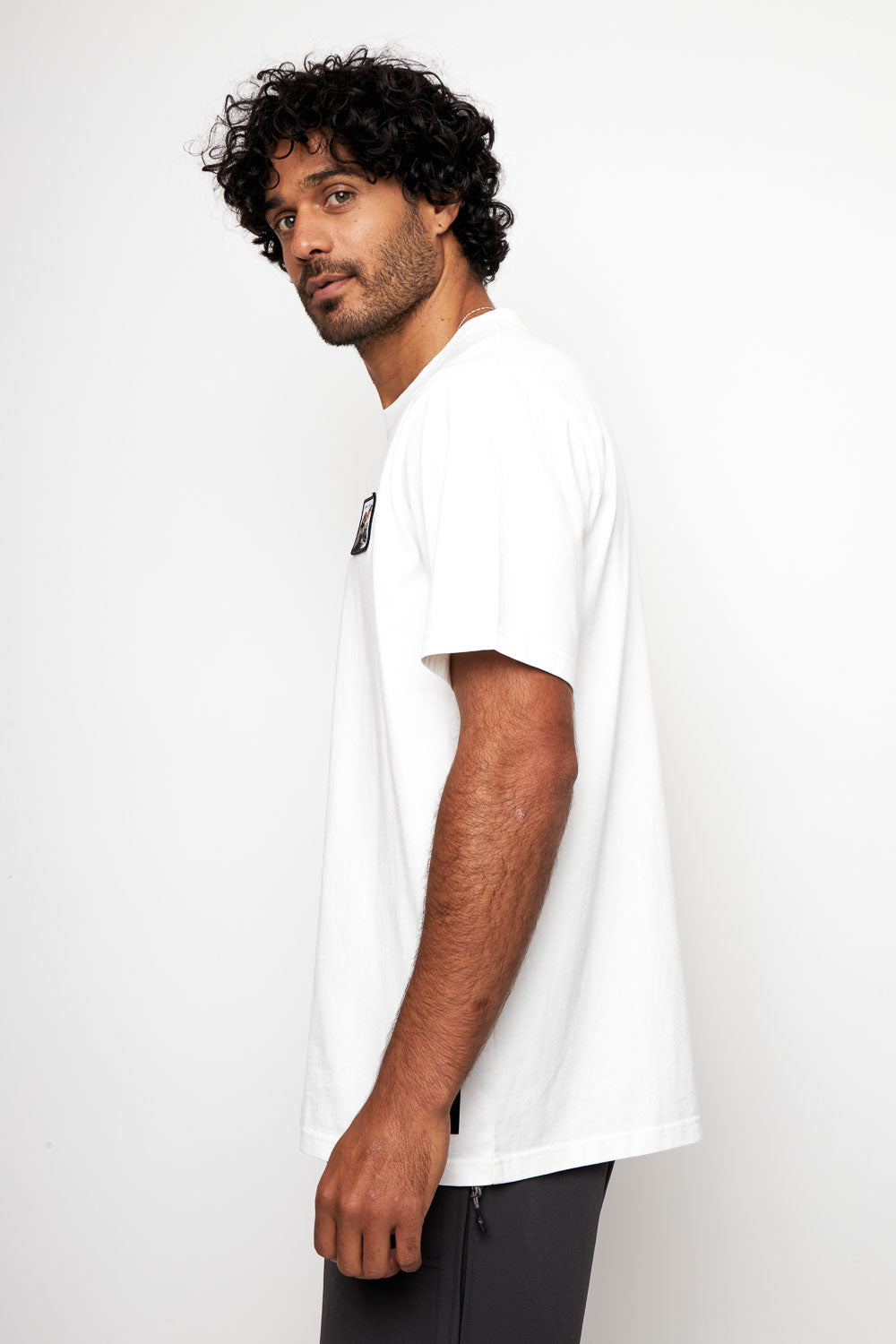 Polera Bat Parche Orgánica Zorro Blanco Hombre