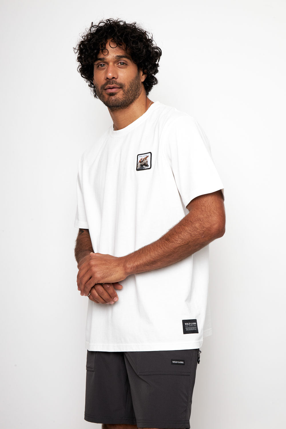 Polera Bat Parche Orgánica Zorro Blanco Hombre
