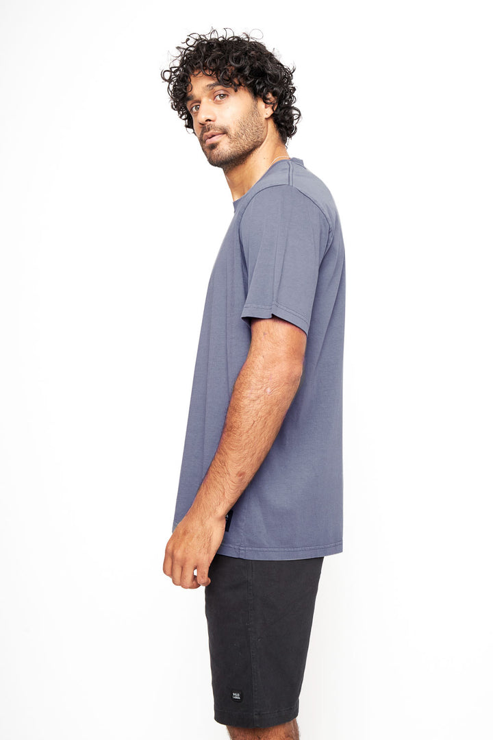 Polera Bat Orgánica Azul Hombre