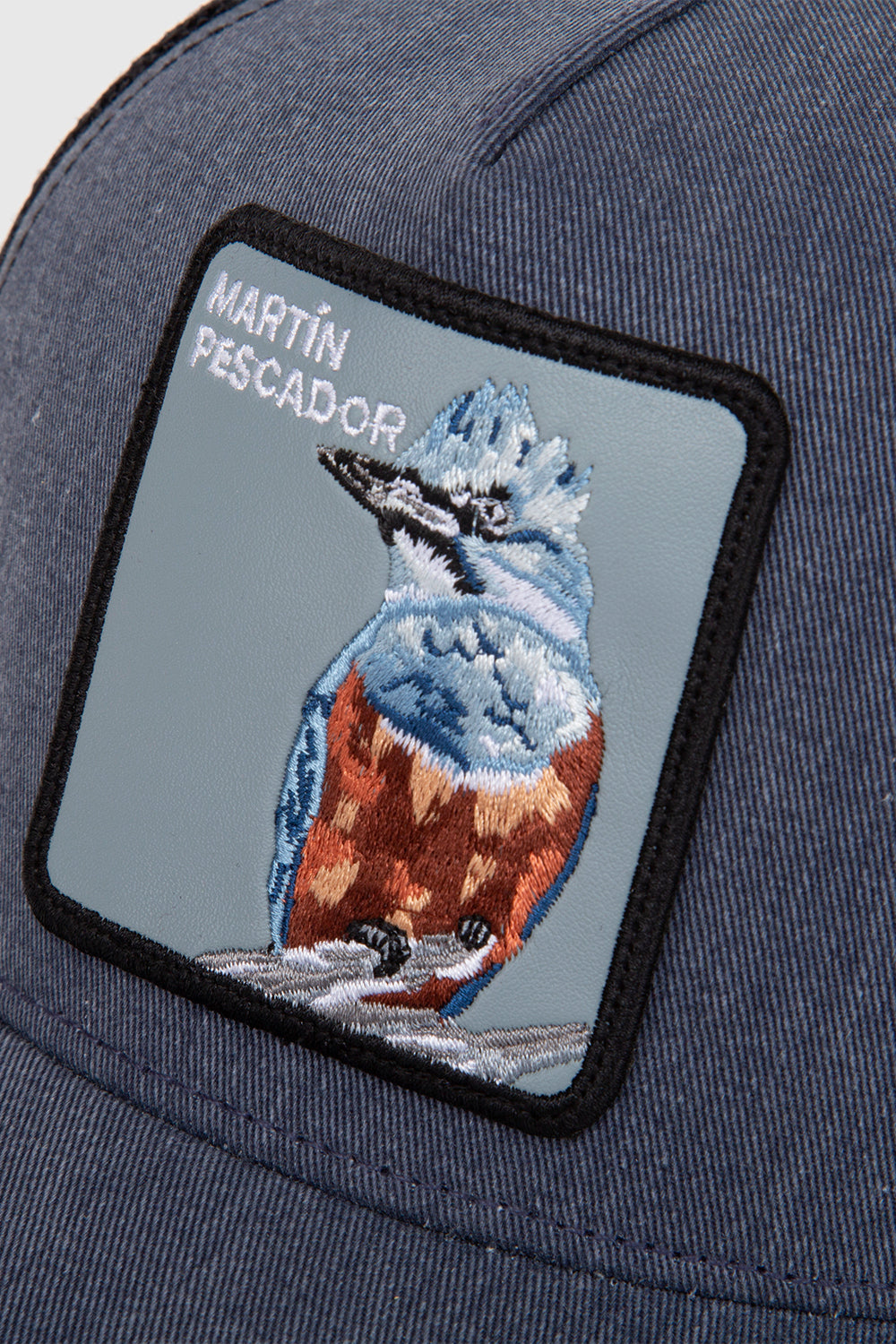 Jockey MartÍn Pescador Algodón Orgánico Azul Lavado Parche Celeste