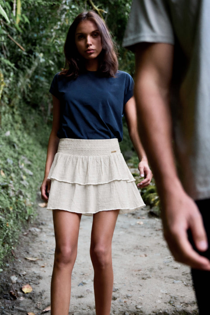 Falda Short Jopi Orgánico Beige Mujer