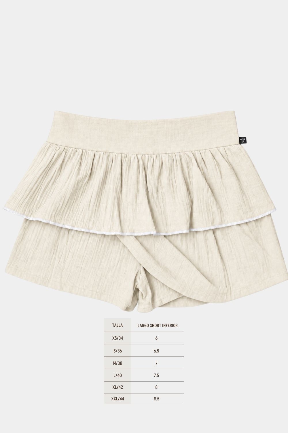 Falda Short Jopi Orgánico Beige Mujer