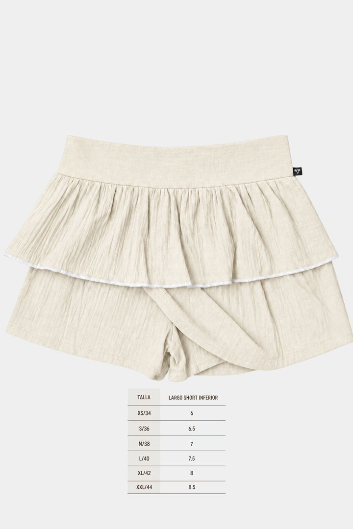 Falda Short Jopi Orgánico Beige Mujer