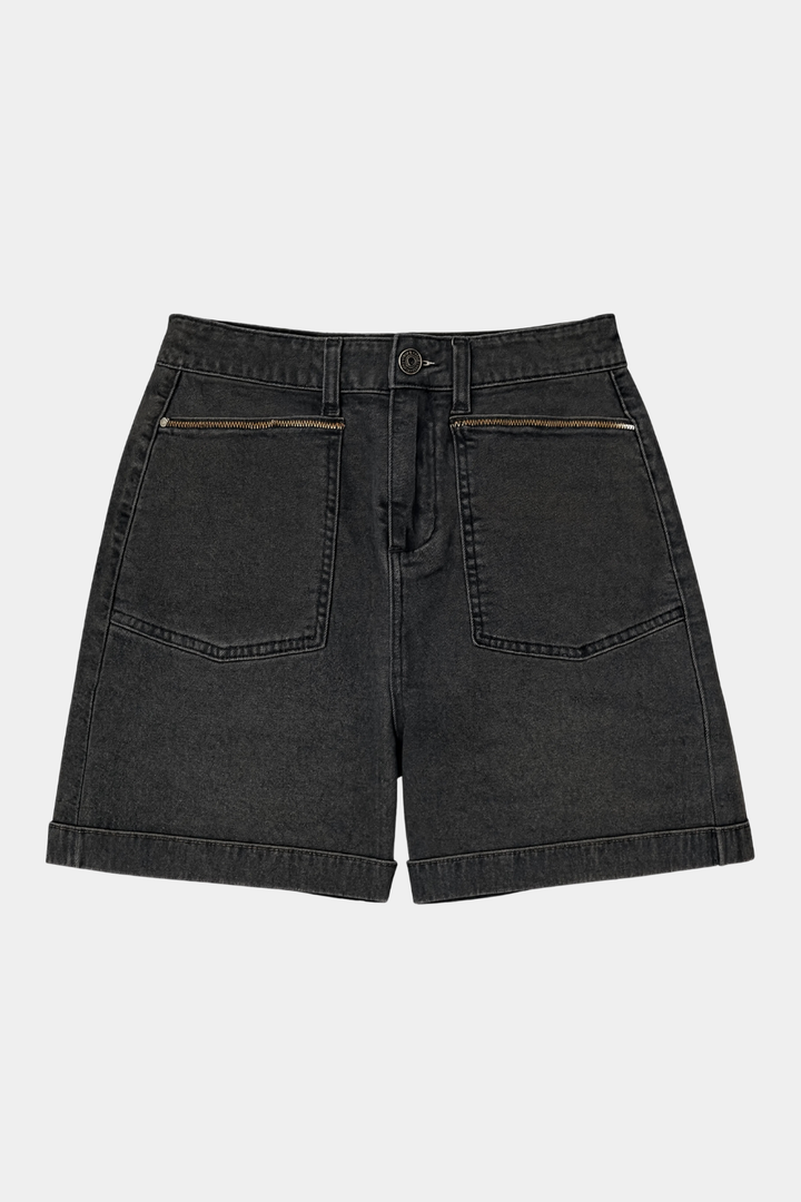 Short Nix Orgánico Denim Negro Mujer