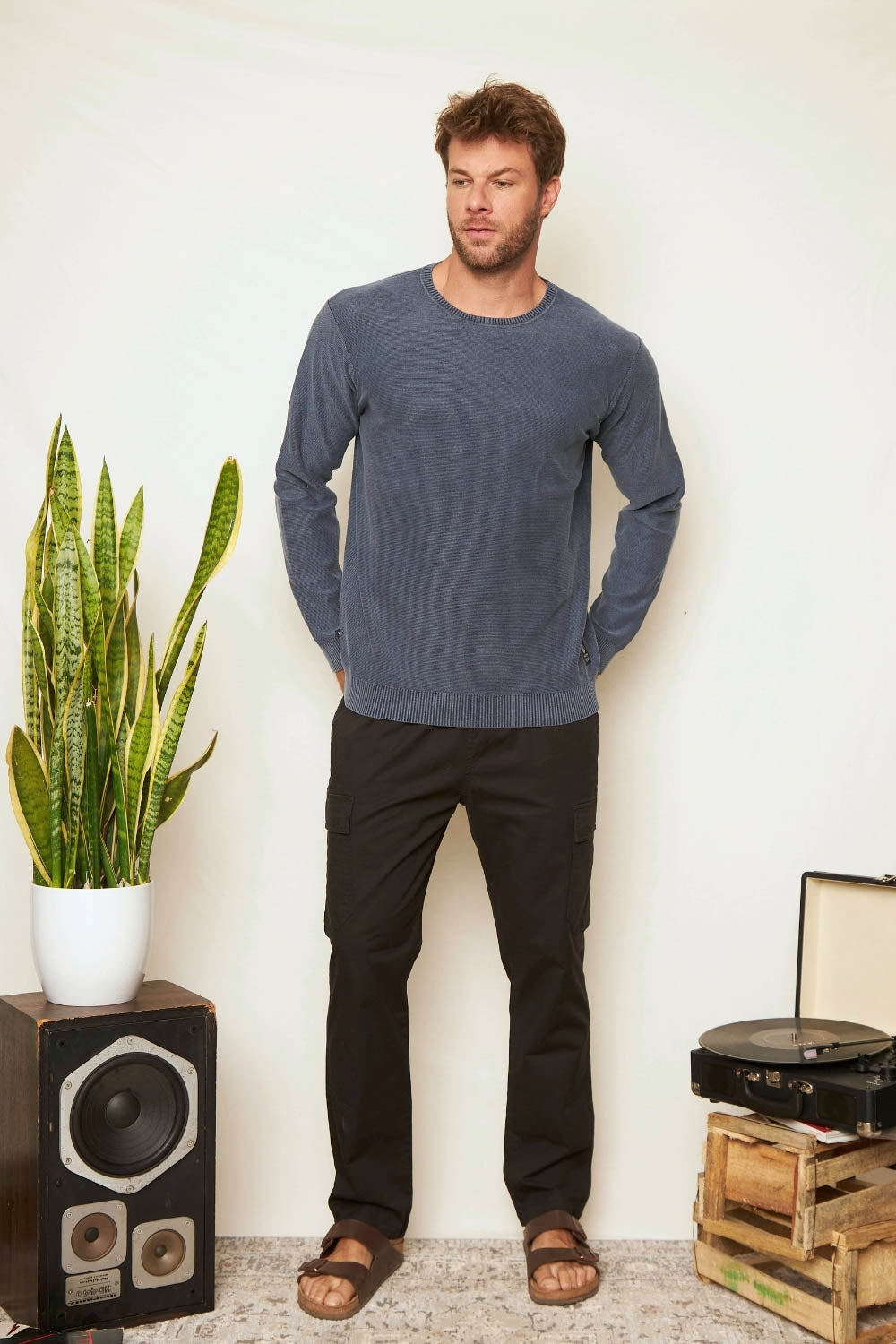 Sweater Hulu Orgánico Azul Hombre