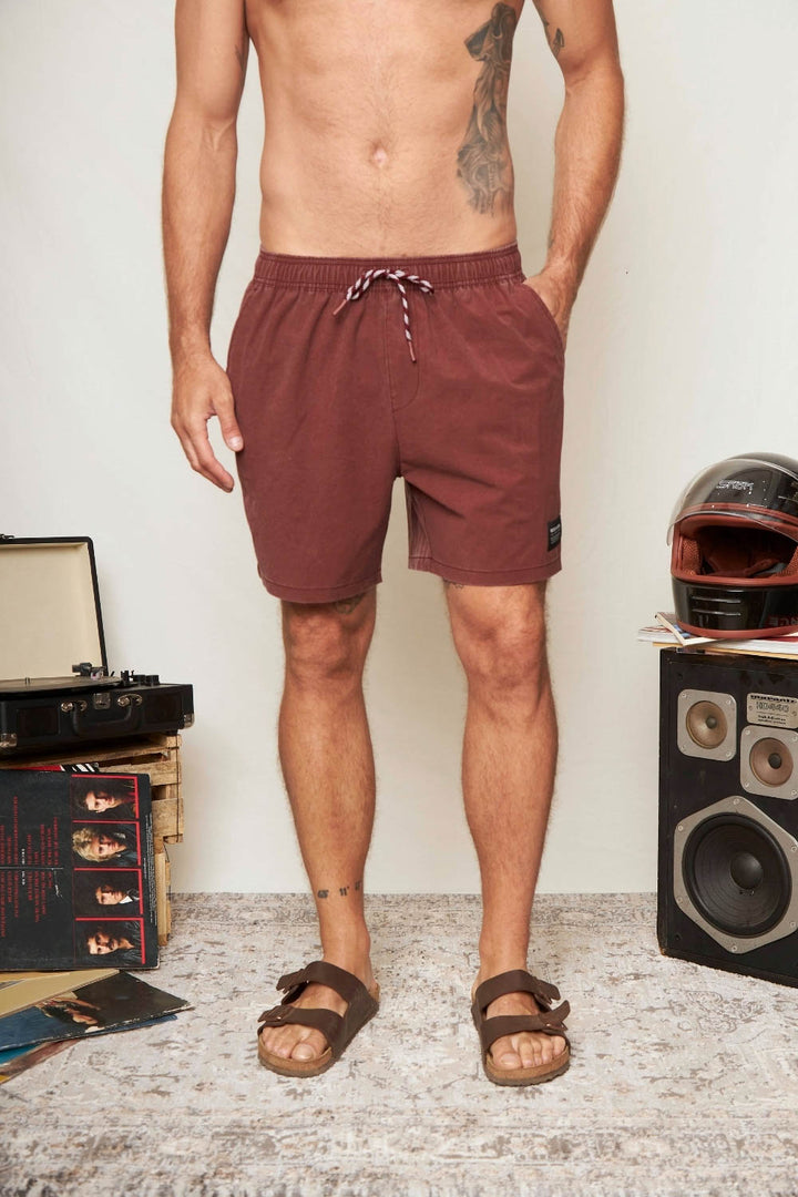 Traje De Baño Enzo Reciclado Burdeo Claro Hombre