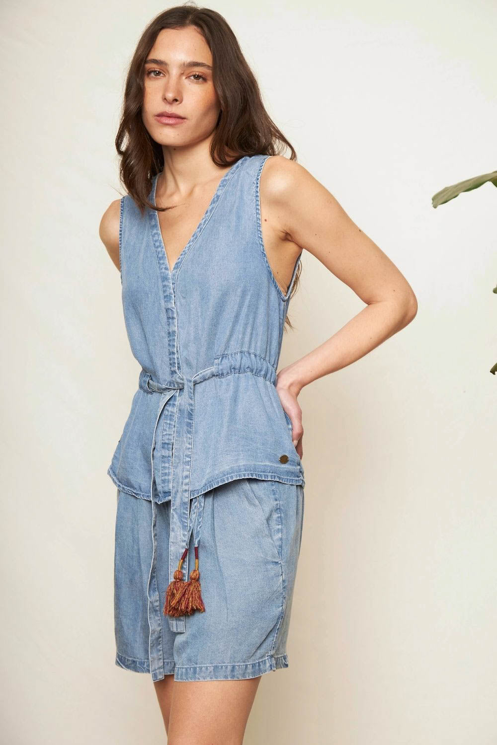 Vest Limba Denim Azul Mujer