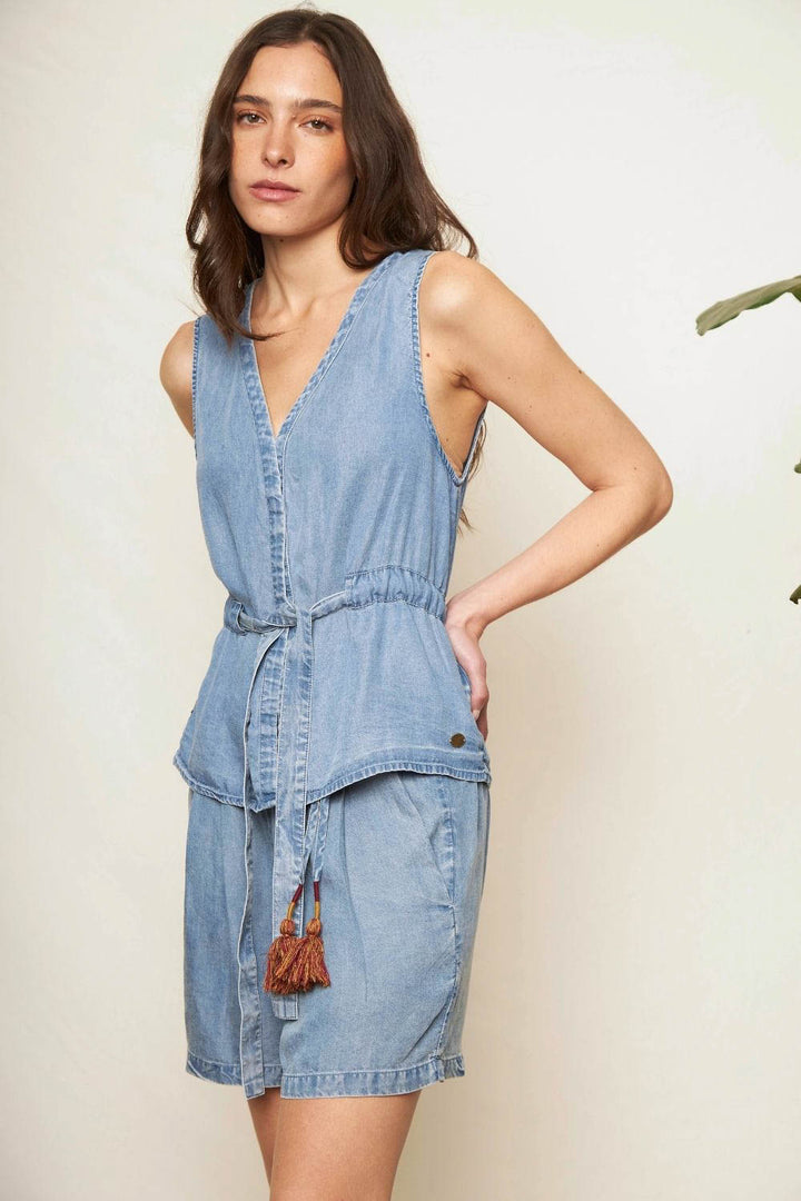 Vest Limba Denim Azul Mujer