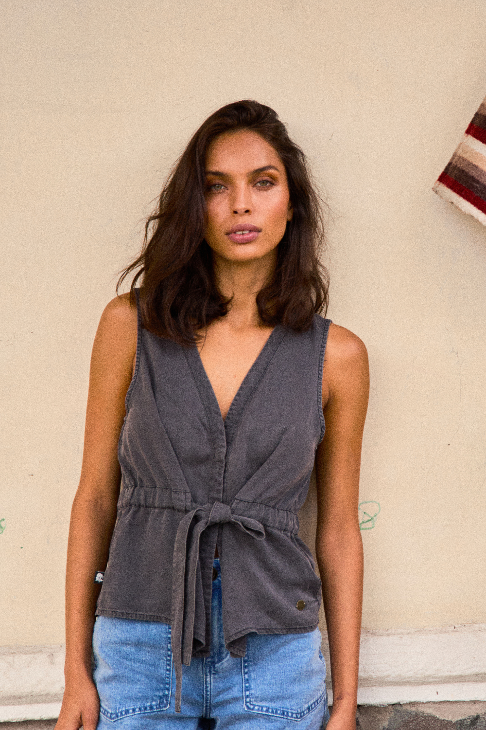 Vest Limba Denim Negro Mujer