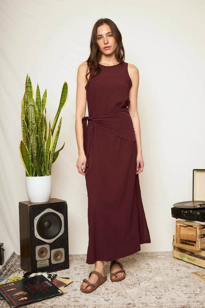 Vestido Elba Reciclado Burdeo Mujer