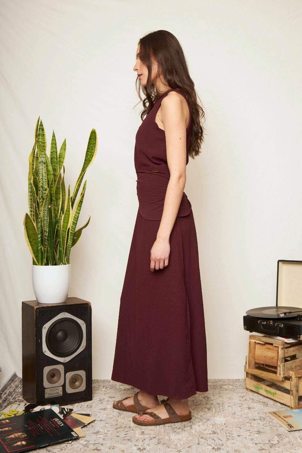 Vestido Elba Reciclado Burdeo Mujer
