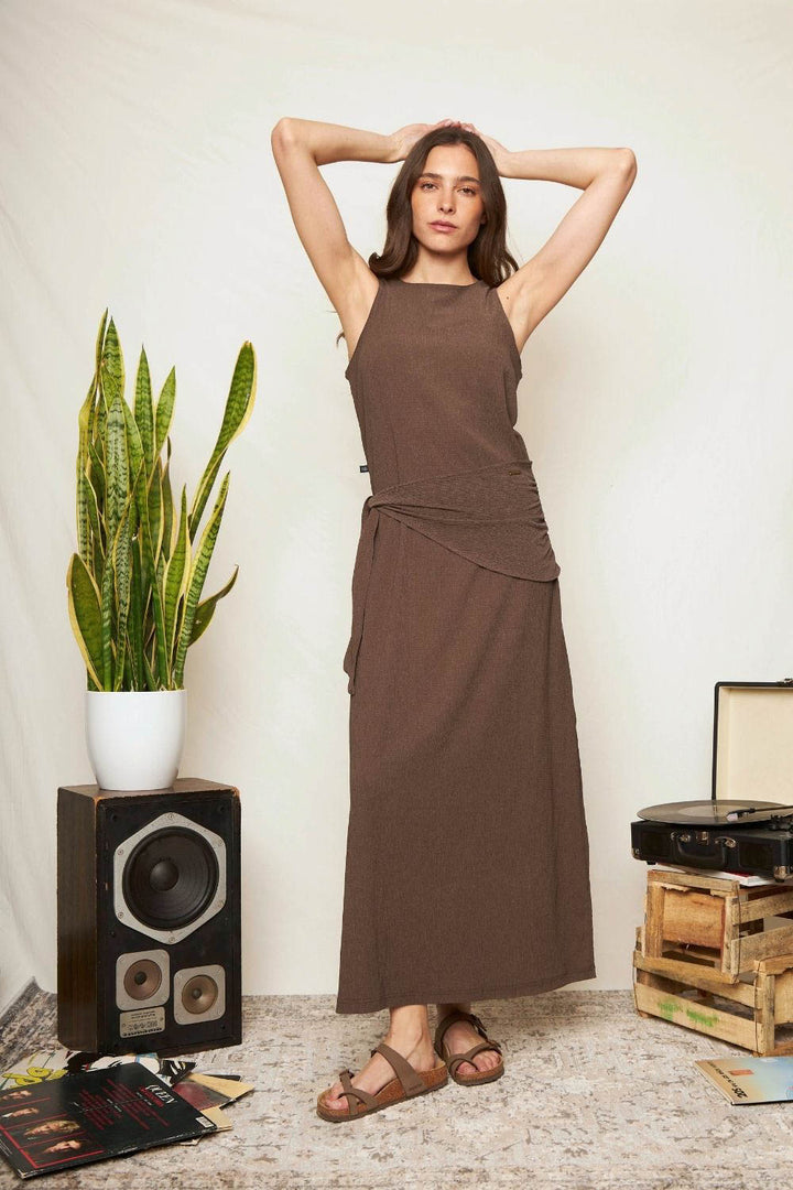 Vestido Elba Reciclado Café Mujer