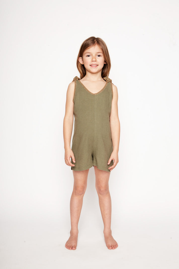 Enterito Figa Con Lino Verde Kids