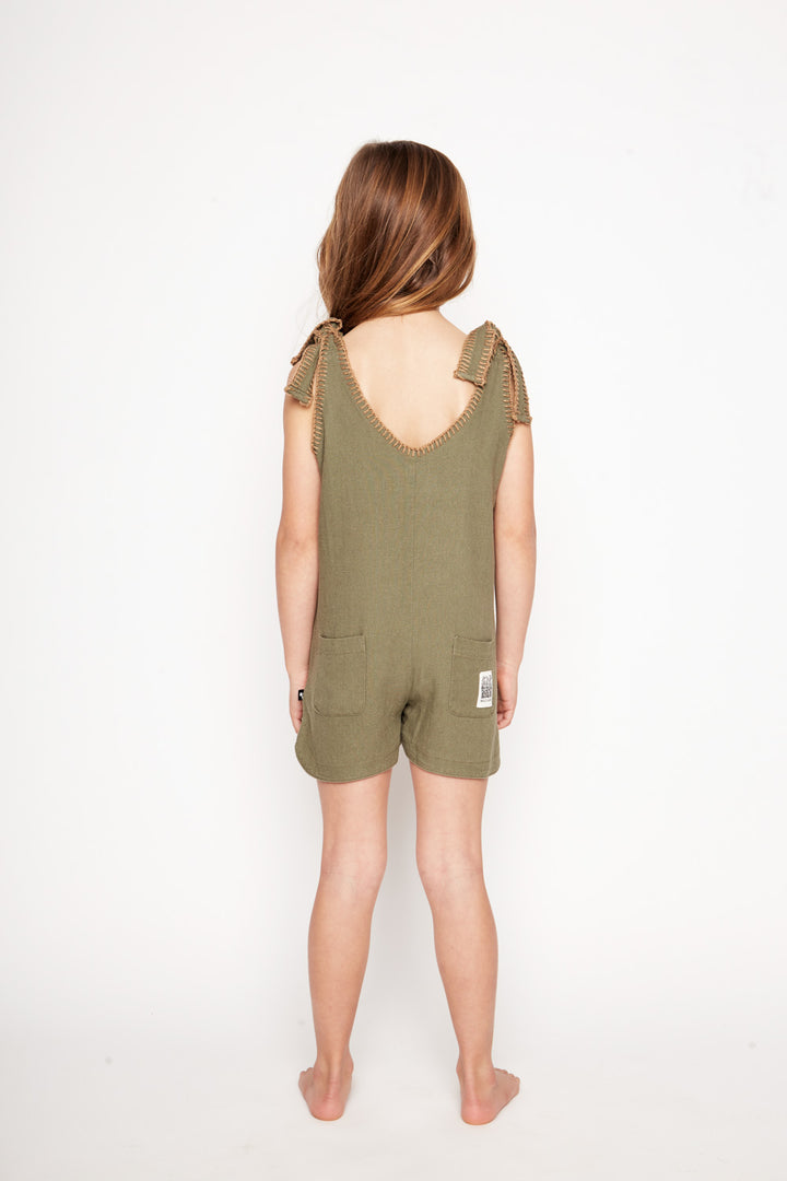 Enterito Figa Con Lino Verde Kids