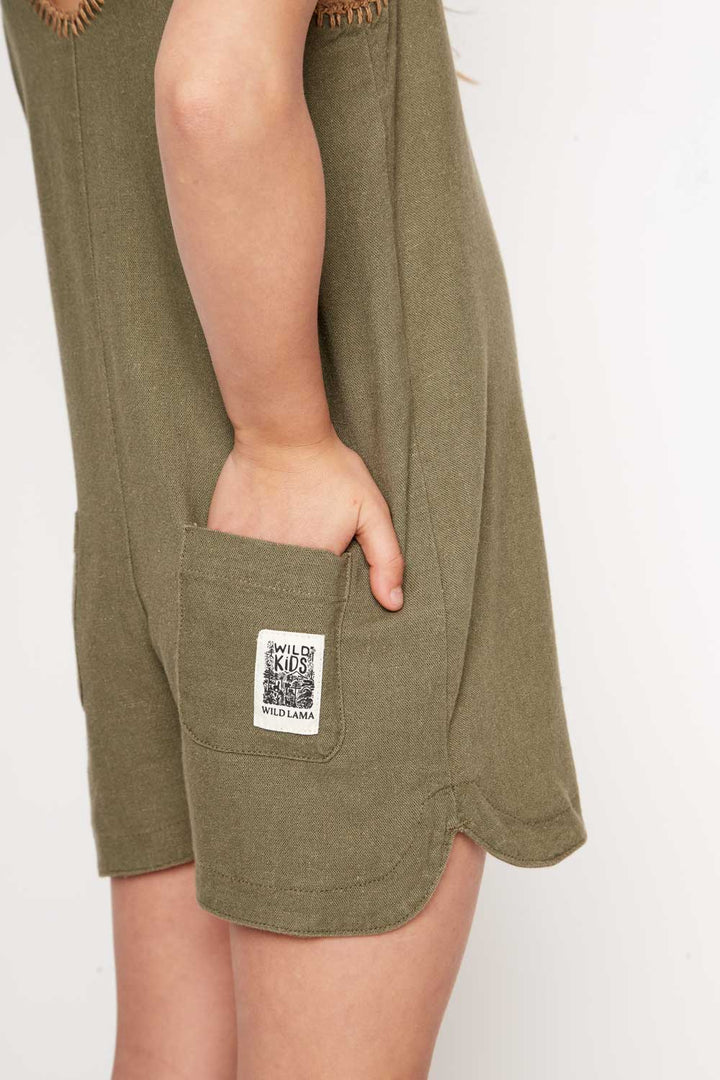 Enterito Figa Con Lino Verde Kids
