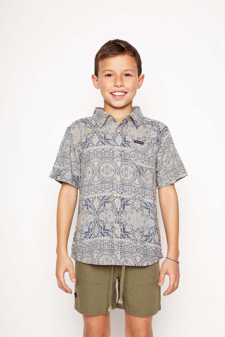 Guayabera Mero Viscosa Crudo Kids