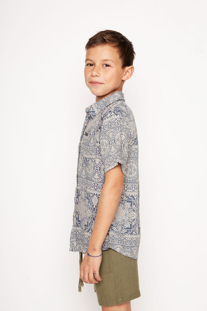 Guayabera Mero Viscosa Crudo Kids