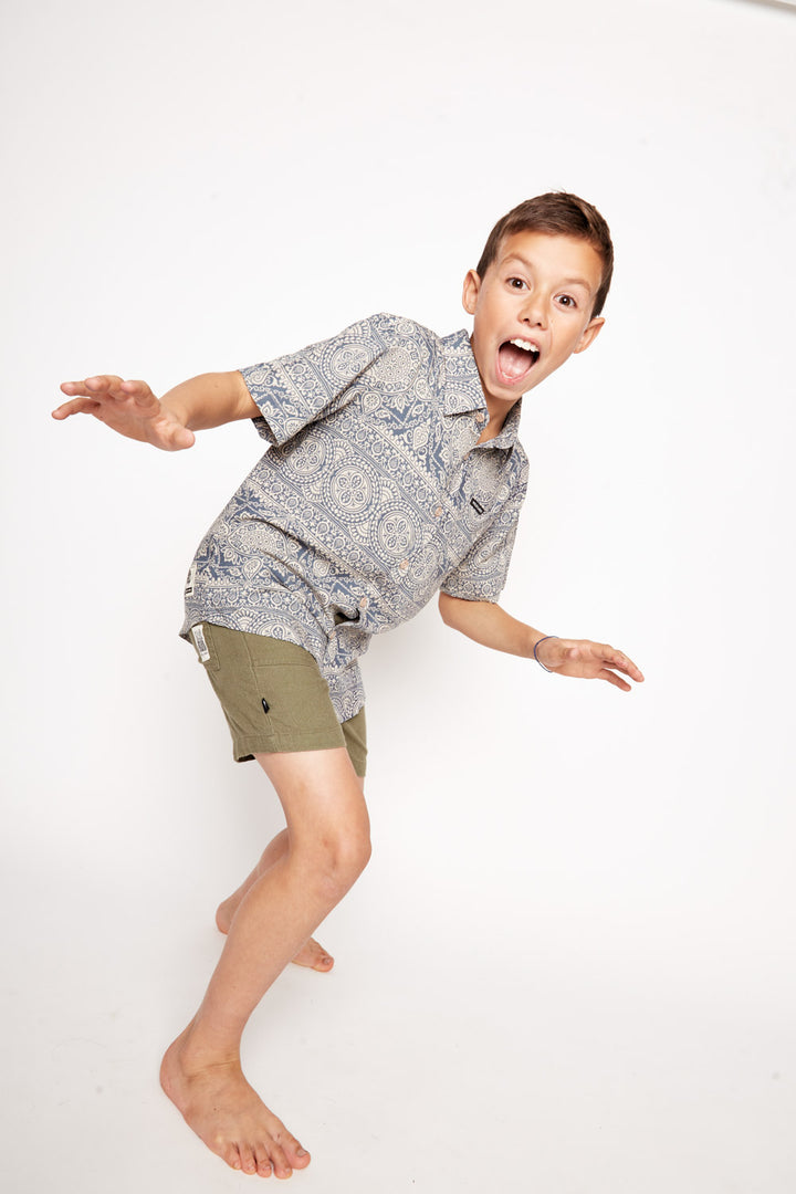 Guayabera Mero Viscosa Crudo Kids