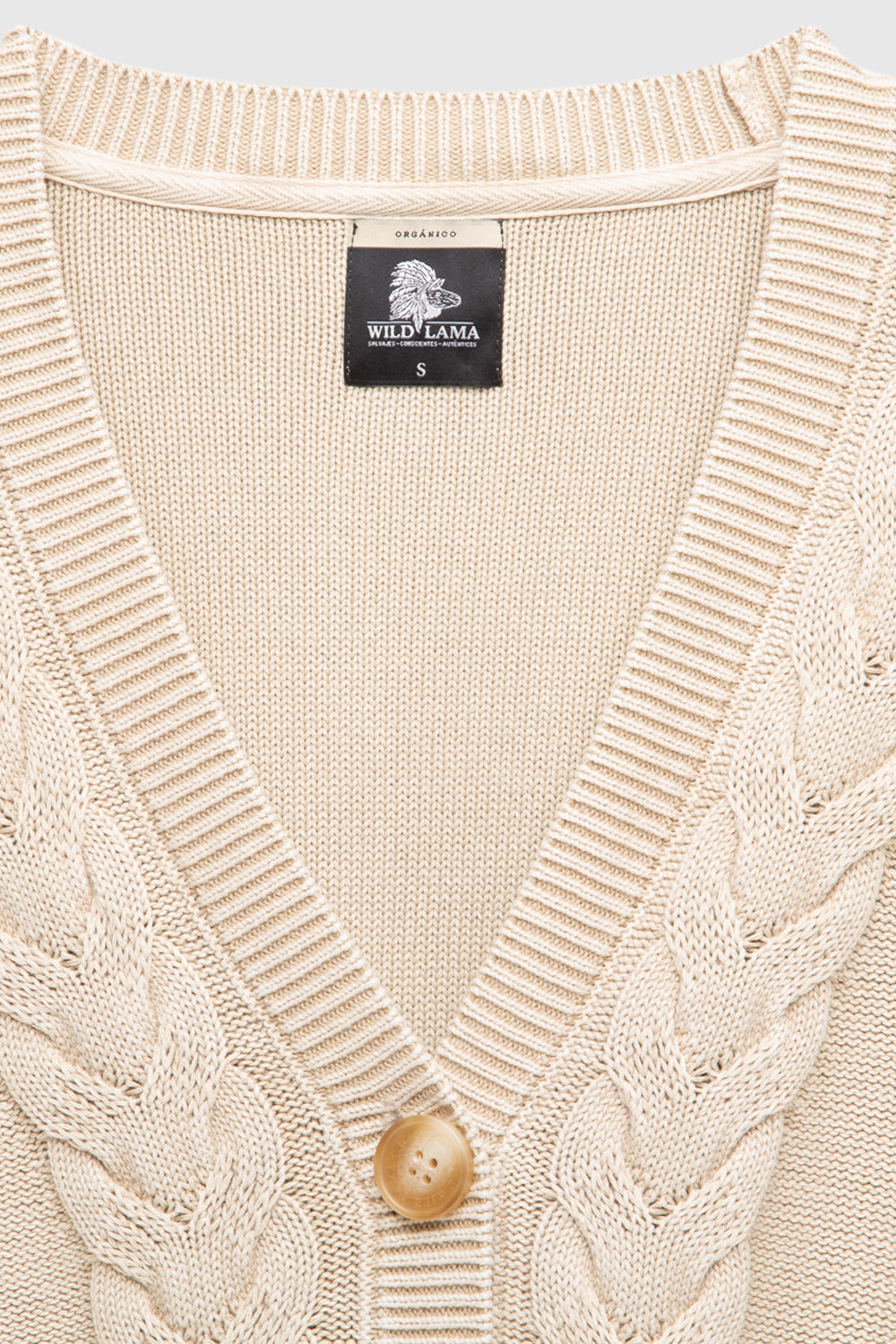 Cardigan Sani Orgánico Beige Mujer