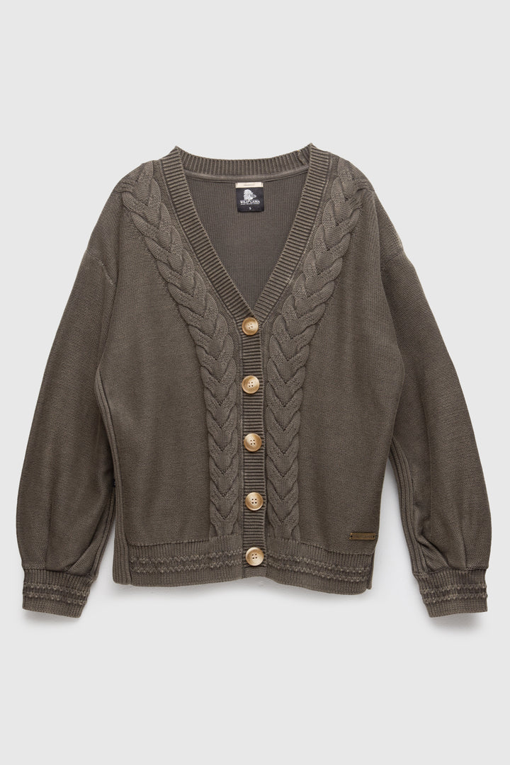 Cardigan Sani Orgánico Verde Mujer