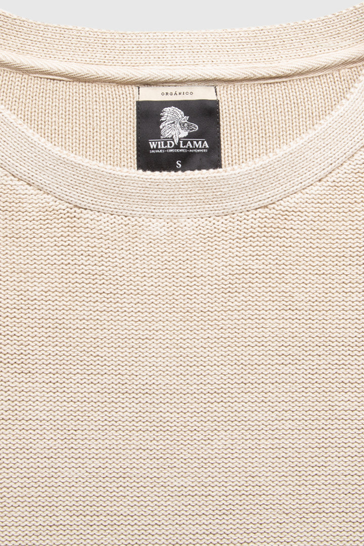 Sweater Viga Orgánico Beige Mujer