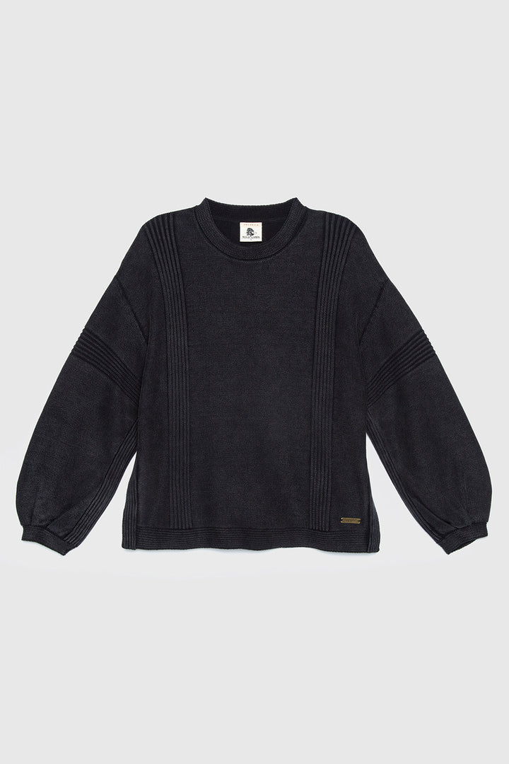 Sweater Viga Orgánico Negro Mujer