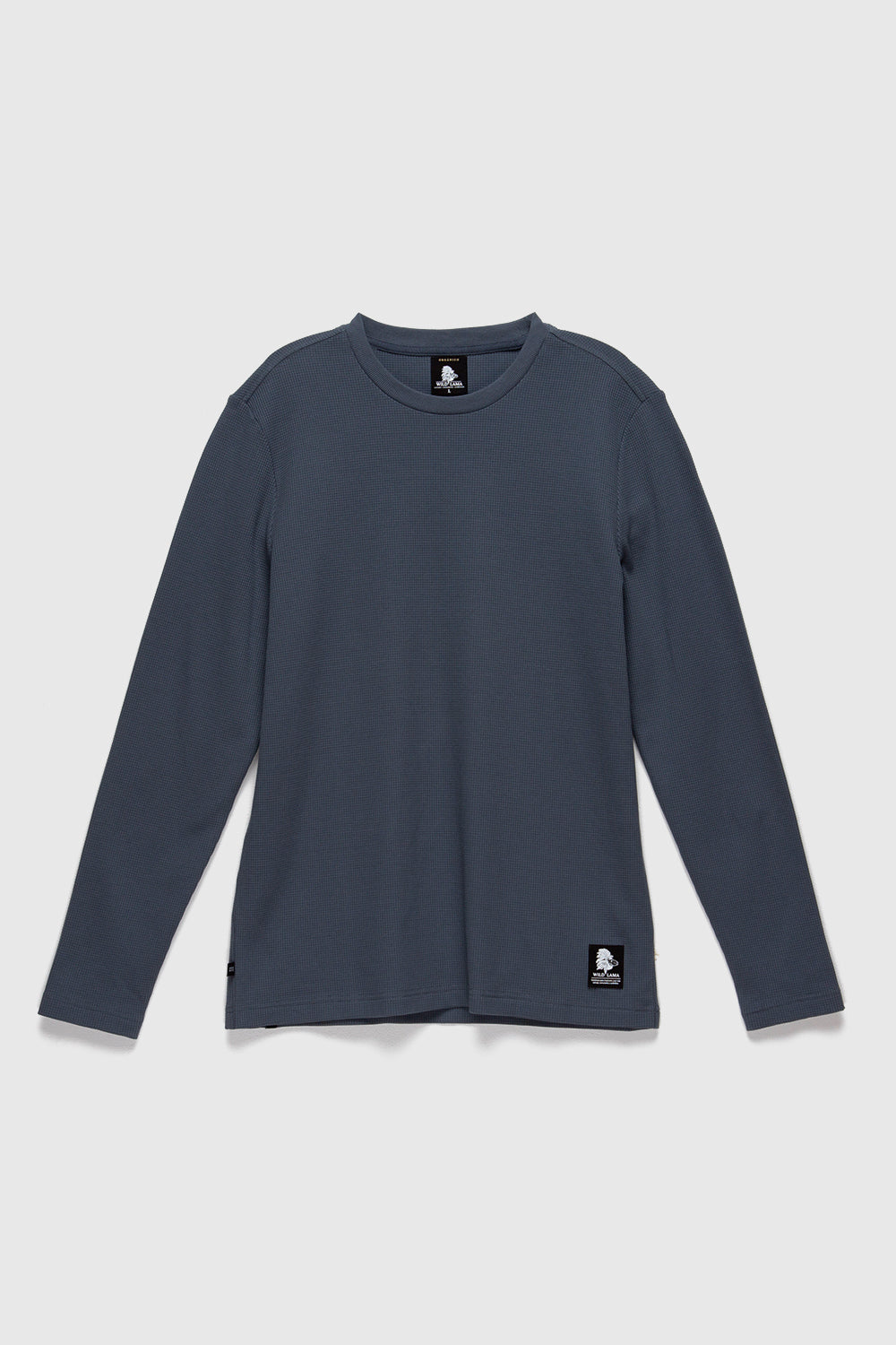 Polera Waffle Orgánica Azul Hombre