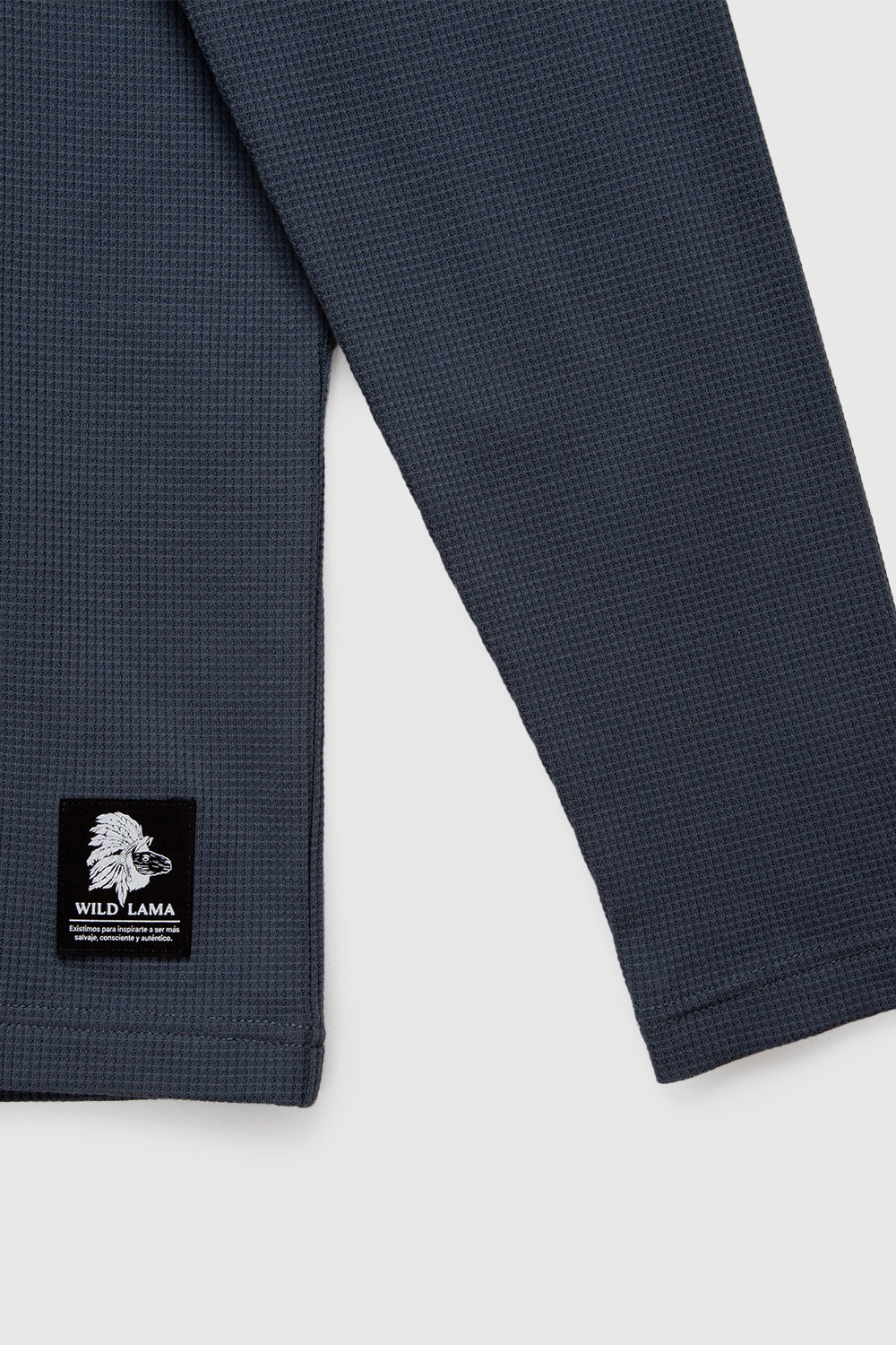 Polera Waffle Orgánica Azul Hombre