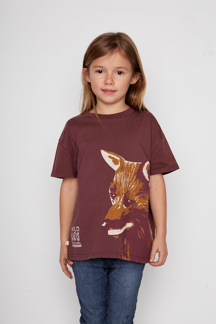 Polera Camota Orgánica Burdeo Kids