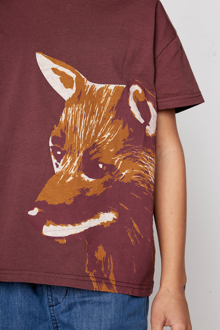 Polera Camota Orgánica Burdeo Kids