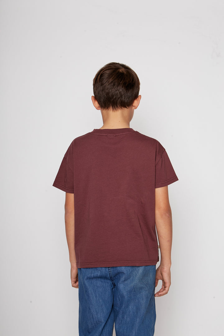 Polera Camota Orgánica Burdeo Kids