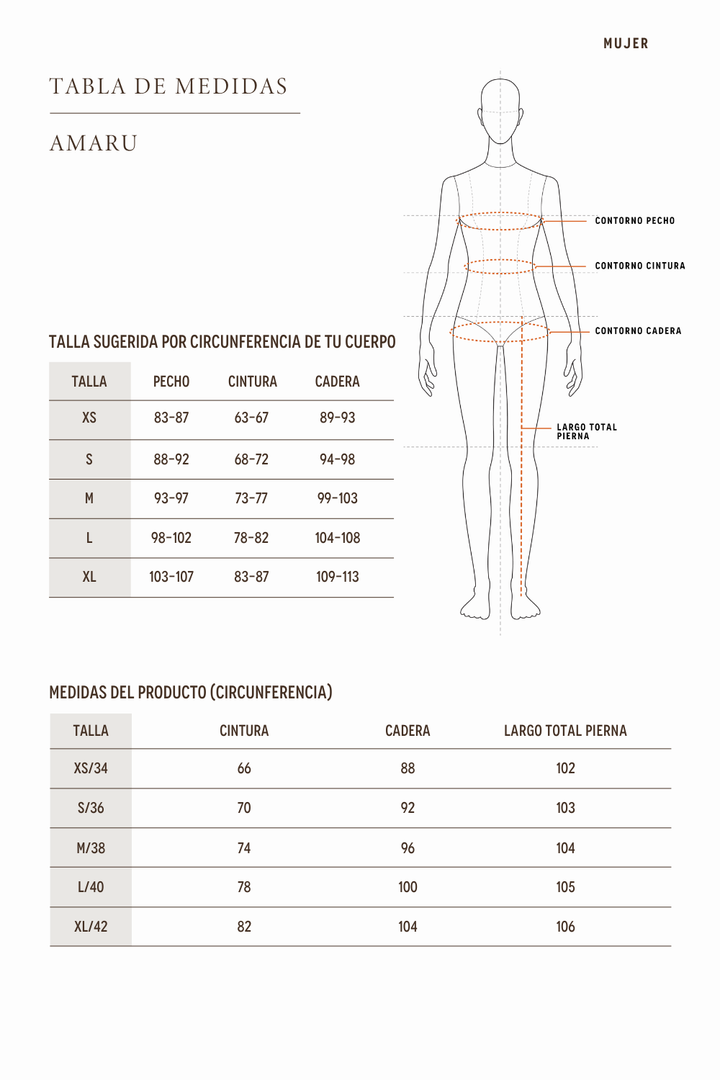 Pantalón Amaru Orgánico Beige Mujer