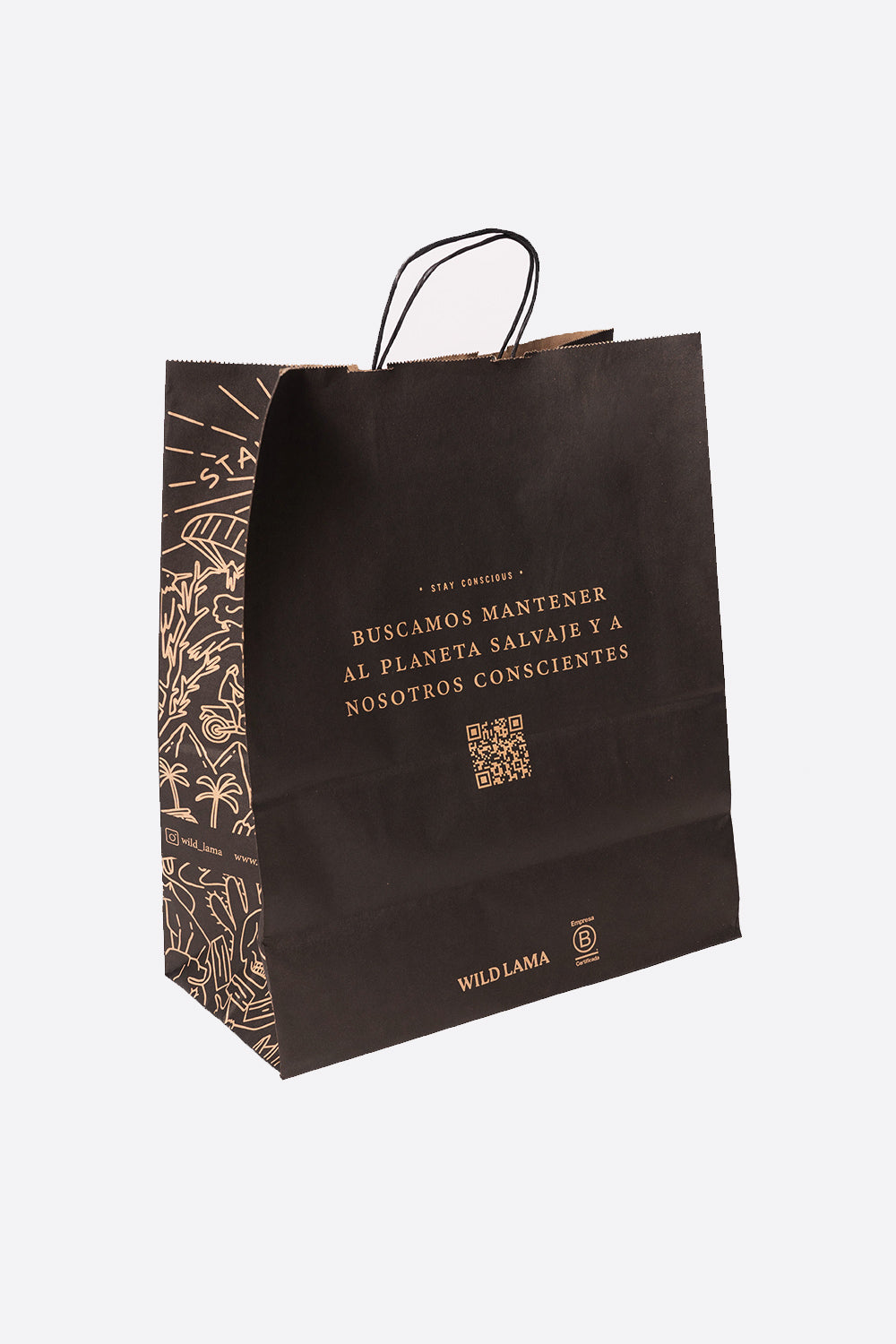 Bolsa Papel Negra Wild Lama - Main Image