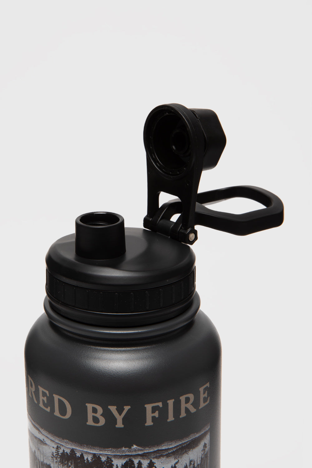 Botella Noe Reciclada Negra Print Bosque