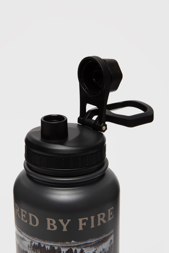 Botella Noe Reciclada Negra Print Bosque